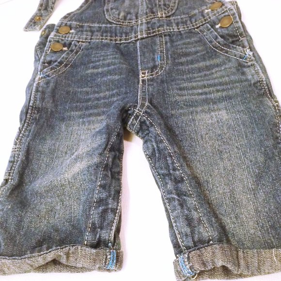 2011 Osh Kosh B'Gosh Genuine Baby Overalls Infant Baby -6M Metal Snaps Braces - Picture 3 of 10